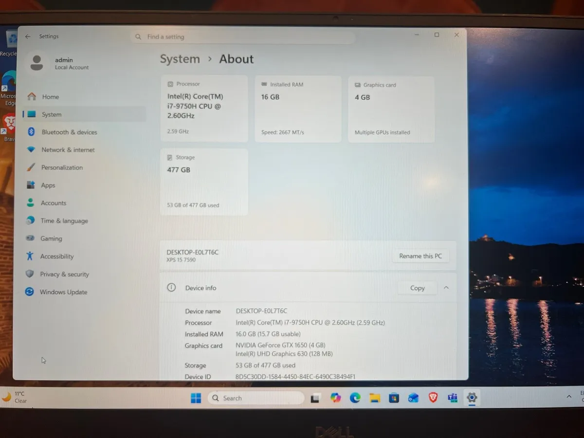 Dell XPS15 7590 - Image 4