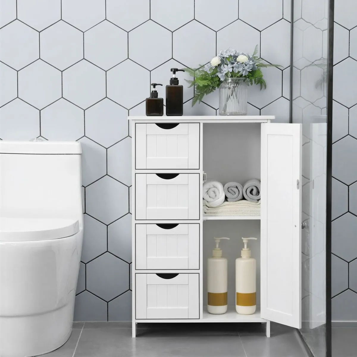 Bathroom Cabinet With Drawers White - Image 3