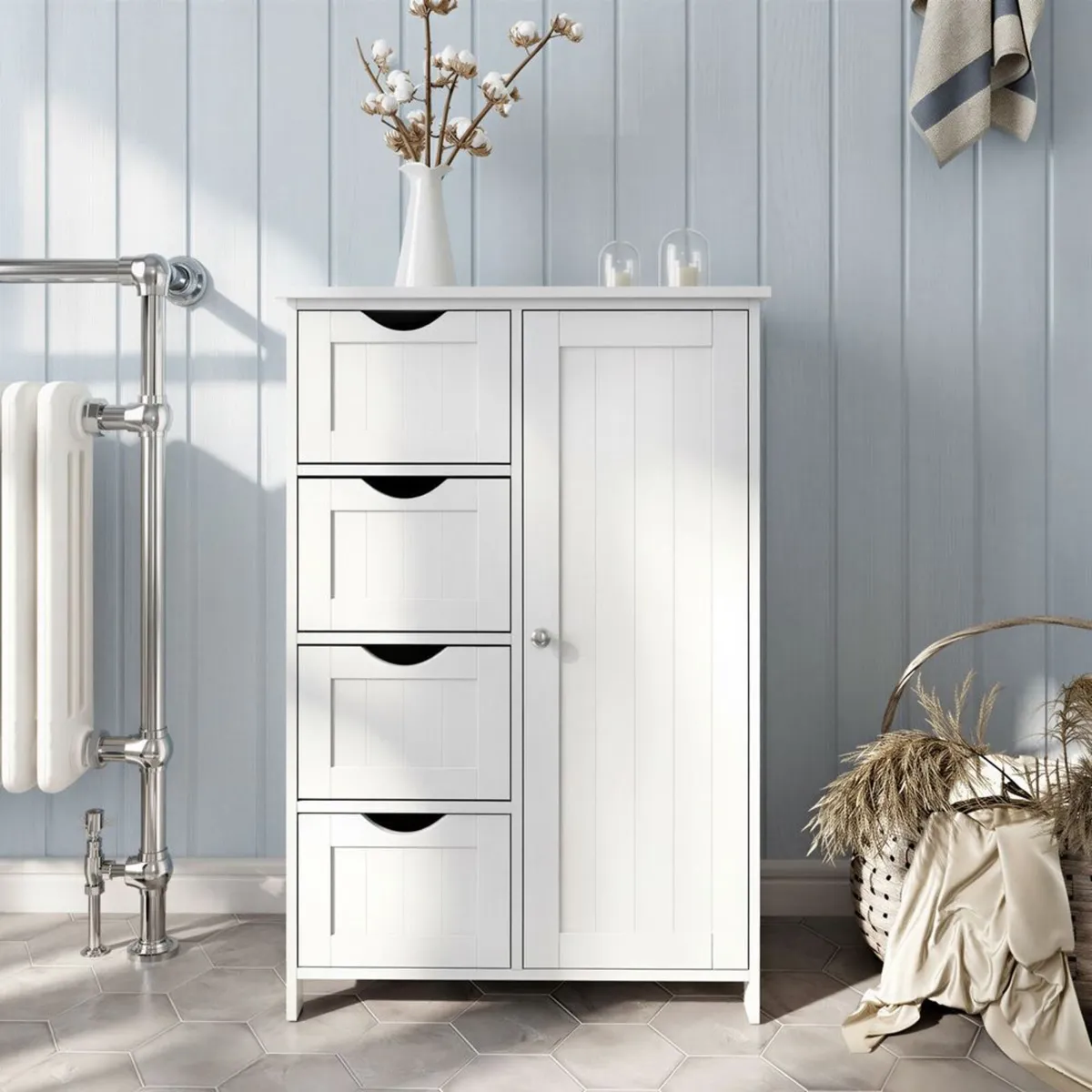 Bathroom Cabinet With Drawers White - Image 4