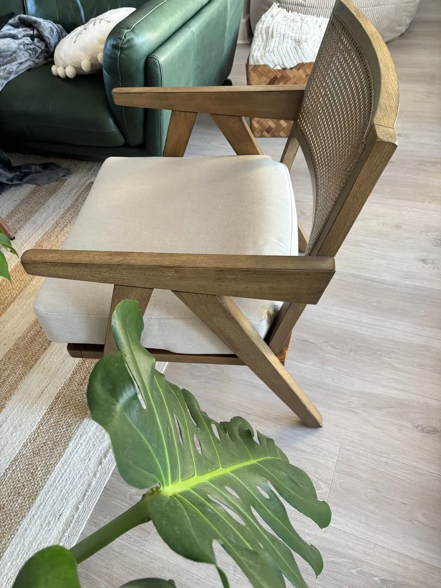 Mid-century style solid wood armchair - NEXT - Image 2