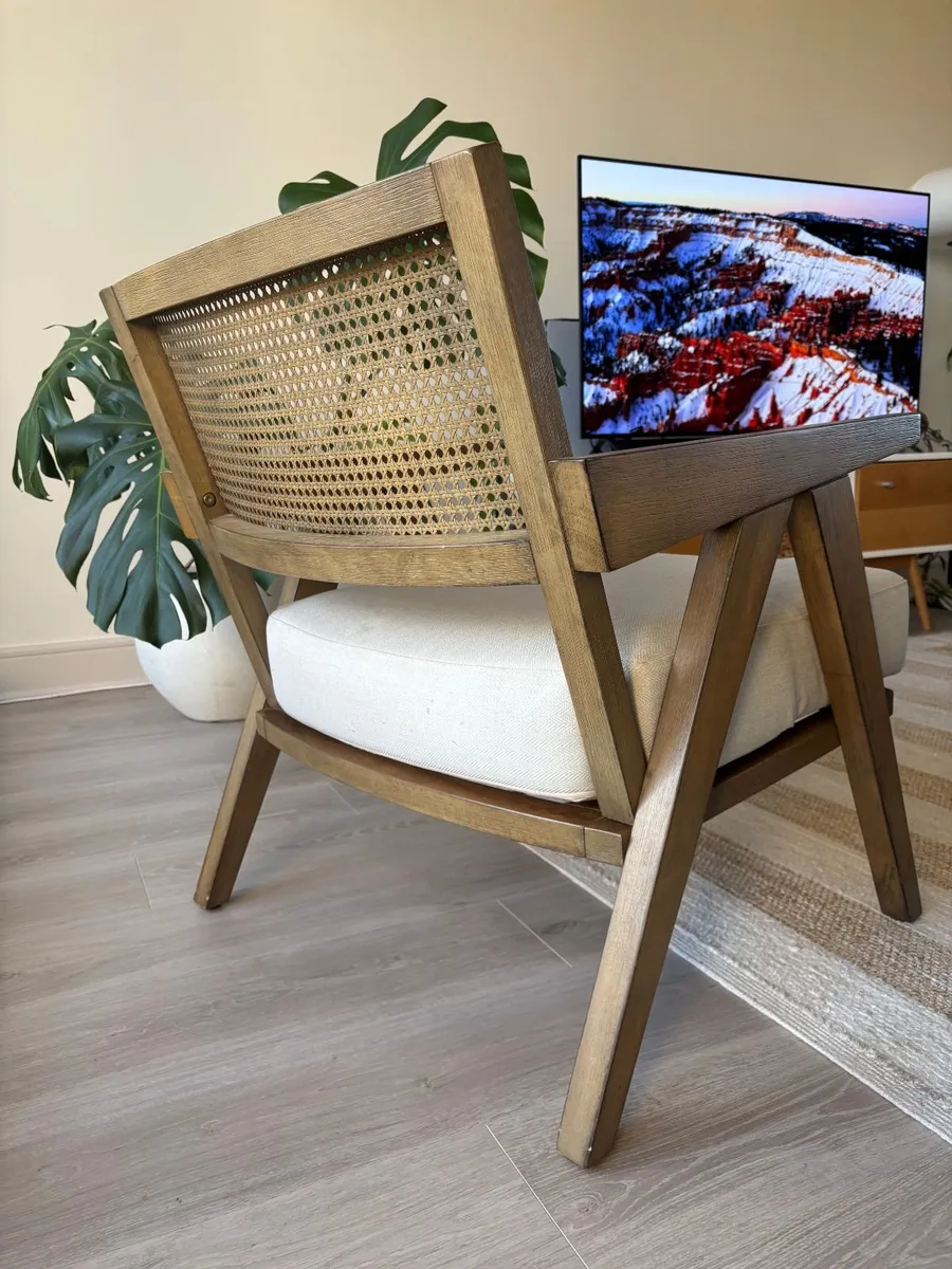 Mid-century style solid wood armchair - NEXT - Image 1