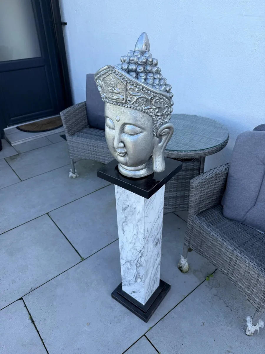 Marble effect display pedestal stand&buddha - Image 1