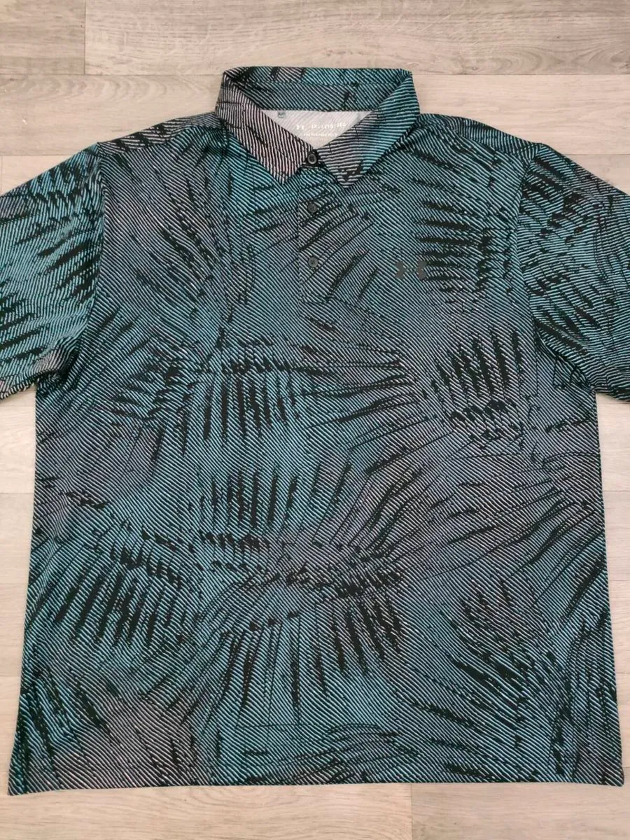 Under Armour Floral Patterned Golf Polo Shirt XXL - Image 2