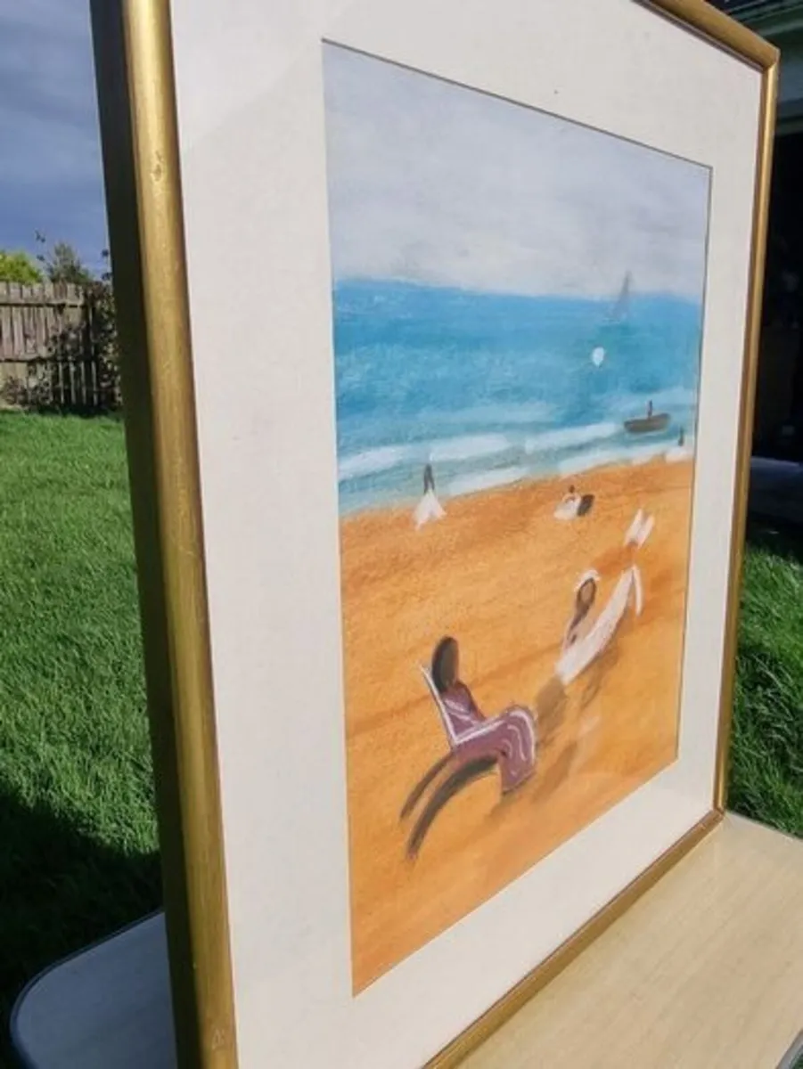 Large painting of a beach by John Gallagher - Image 2