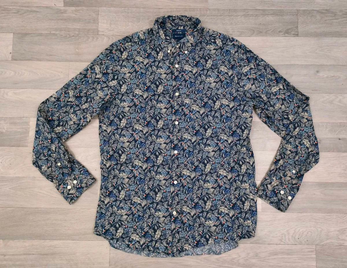 Gant Button Down Floral Patterned Shirt Mens M - Image 1