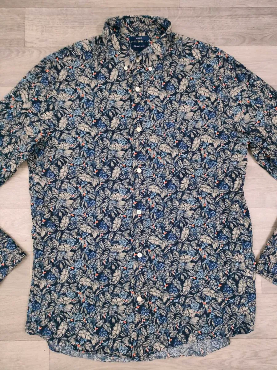Gant Button Down Floral Patterned Shirt Mens M - Image 2