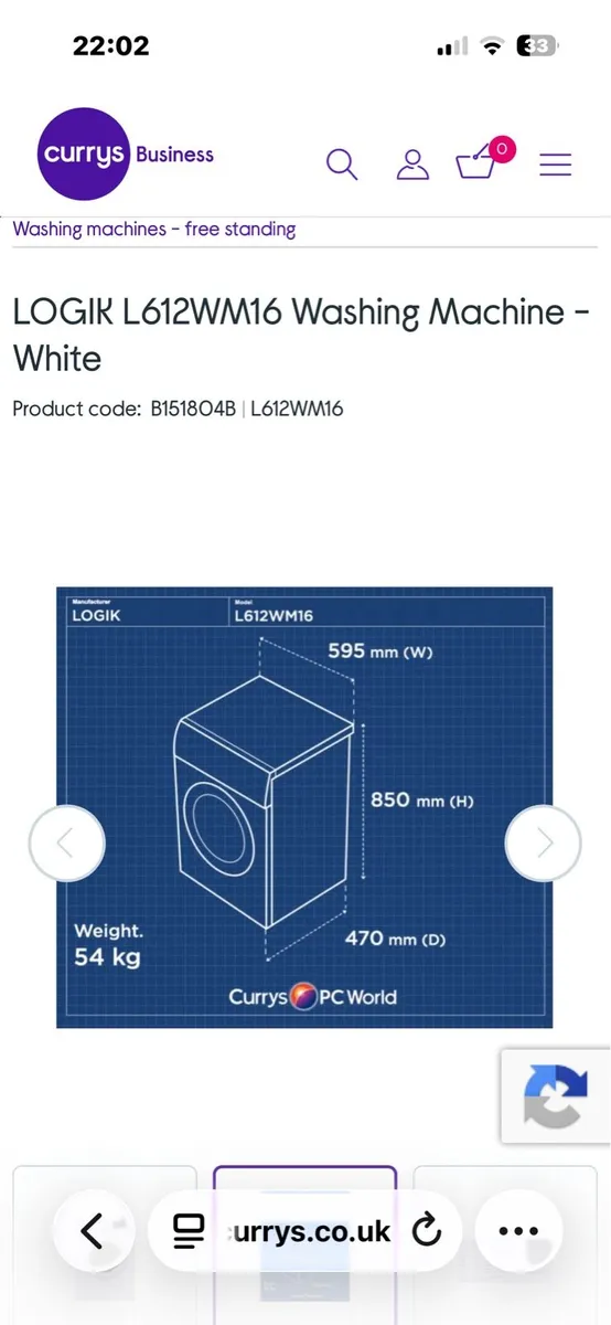 Washing machine -Logik 6kg - Image 2