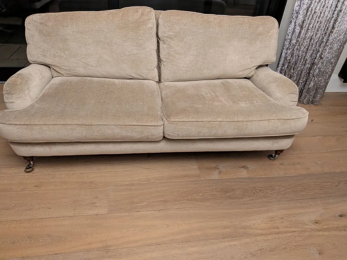 Laura Ashley Three-Person Sofa (Cream/Beige) - Image 1