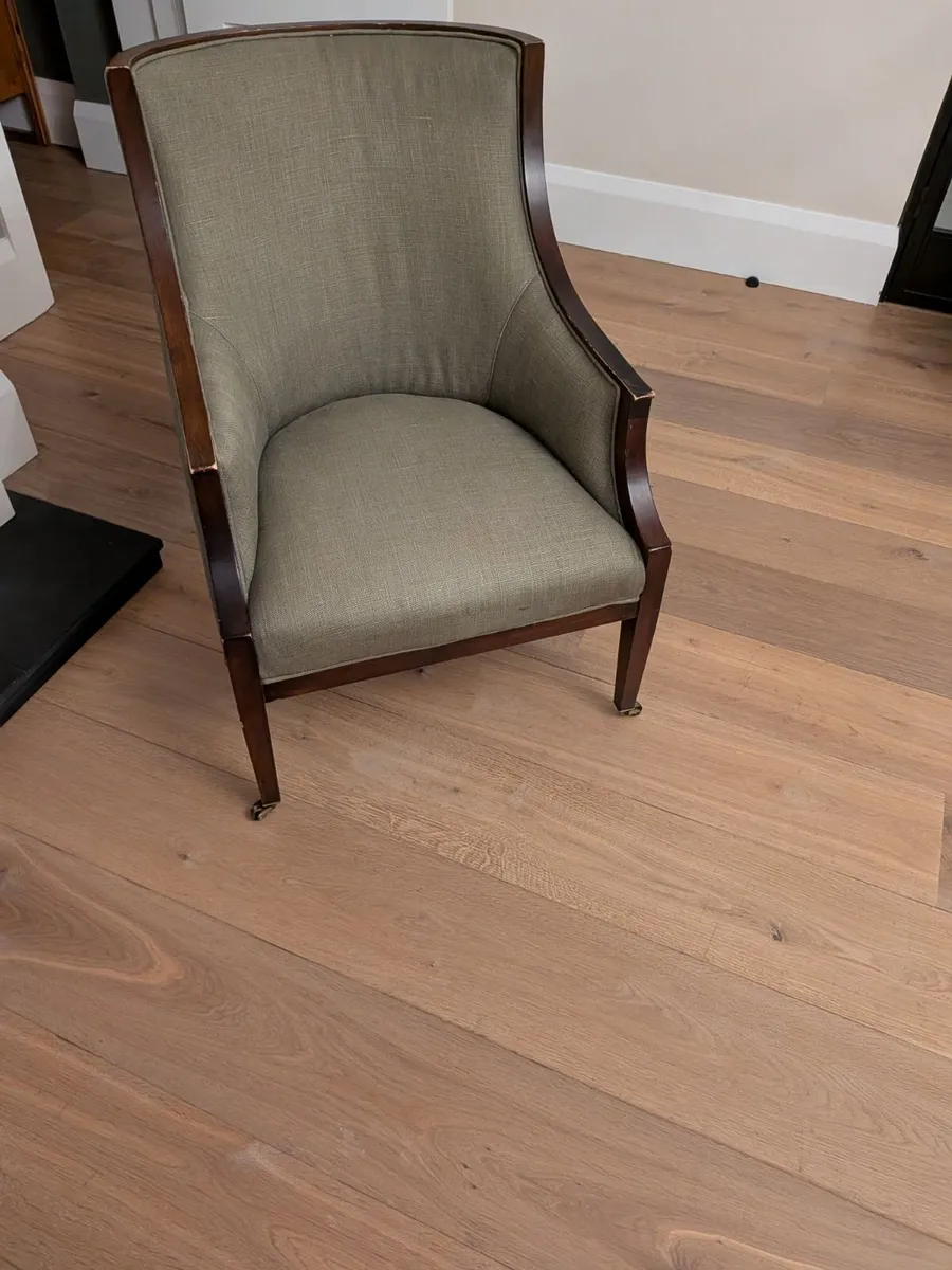 Classic Crate & Barrel Designer Armchair: Sage - Image 2