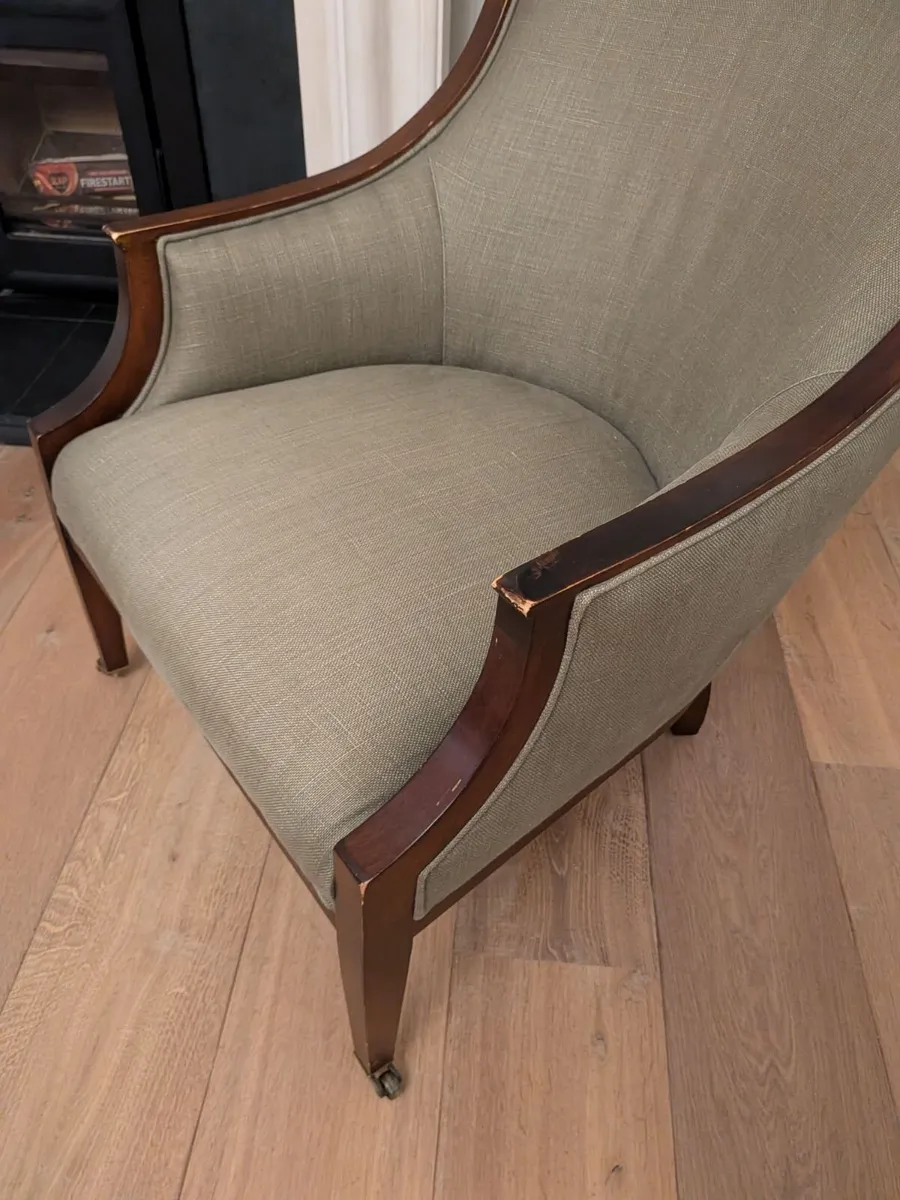 Classic Crate & Barrel Designer Armchair: Sage - Image 3