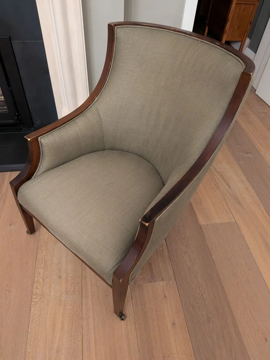 Classic Crate & Barrel Designer Armchair: Sage - Image 1