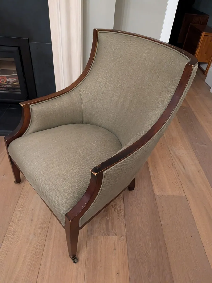 Classic Crate & Barrel Designer Armchair: Sage - Image 4