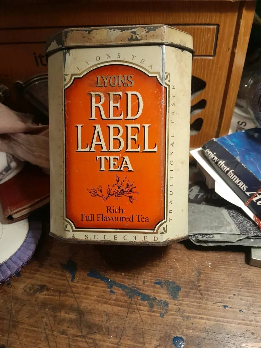 Vintage lyons red label  tea tin - Image 1