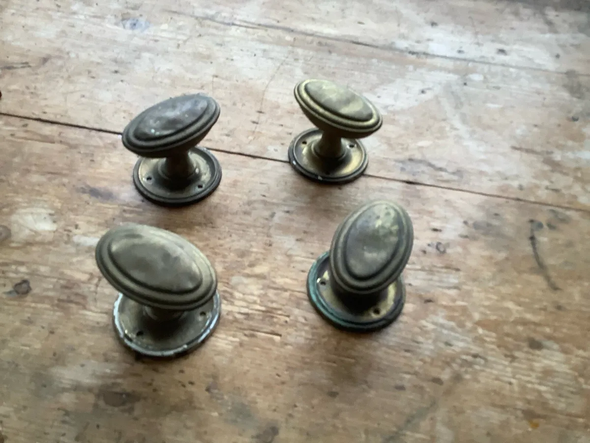 Antique brass door handles - Image 1