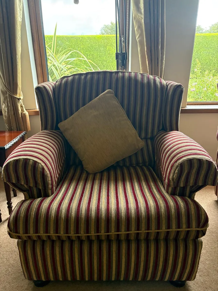Fabric 3-Seater Sofa Set with Footstool & Armchair - Image 2