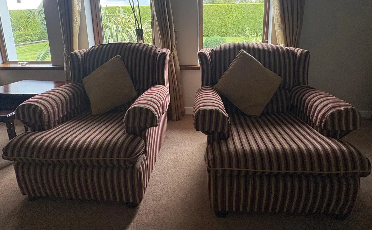 Fabric 3-Seater Sofa Set with Footstool & Armchair - Image 3