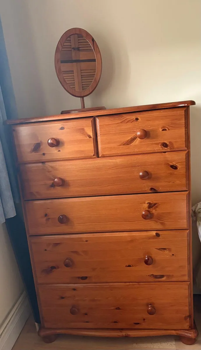 Solid Pine 6-Drawer Tall Chest of Drawers