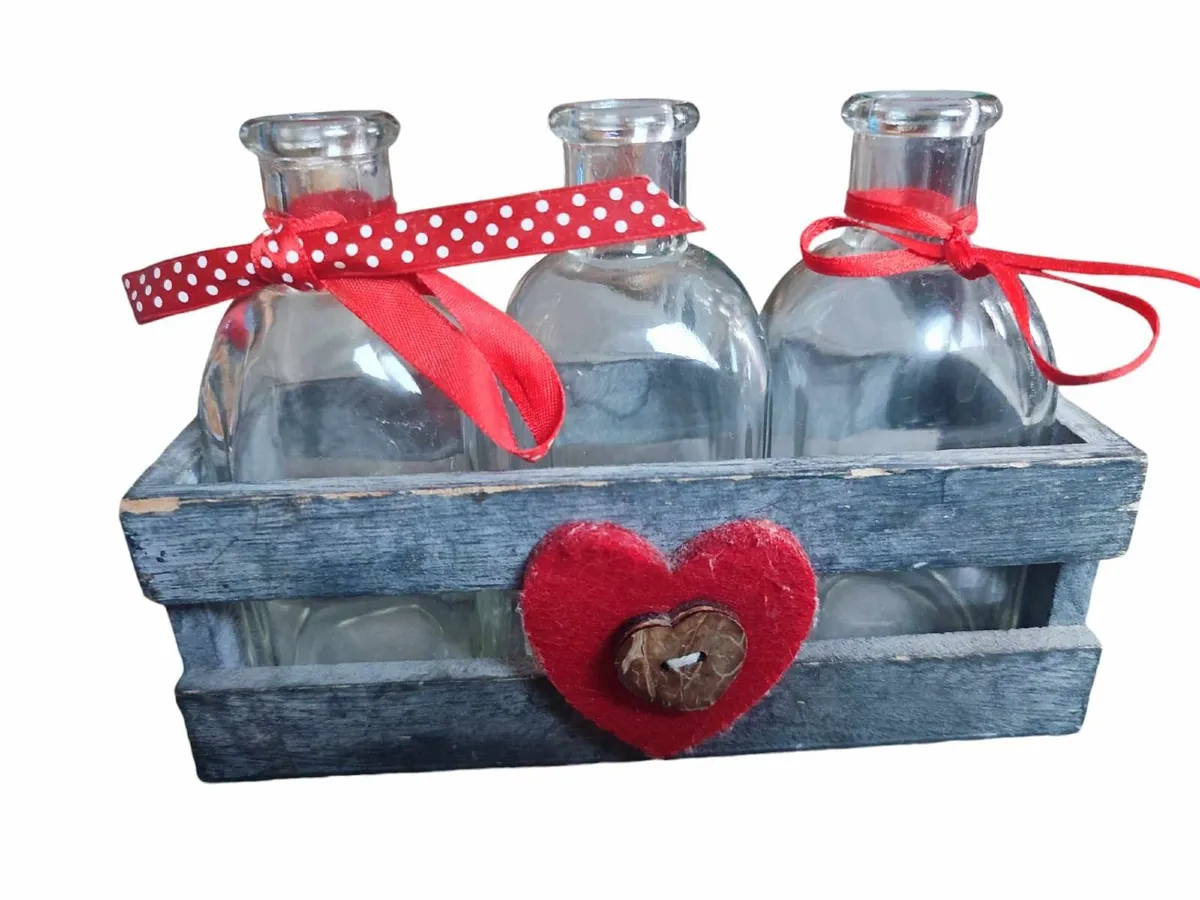 wooden box with bottles - Image 1