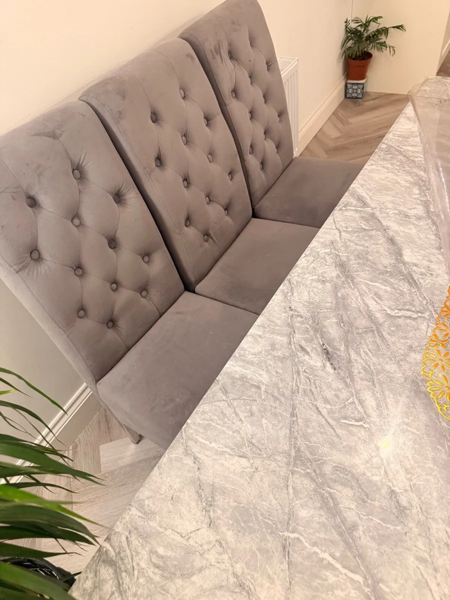 Modern Dining Table Set – Table, 3 Chairs & Bench - Image 3