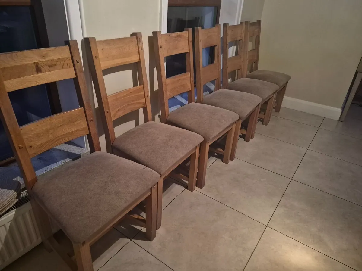 SOLID OAK dining chairs - Image 1