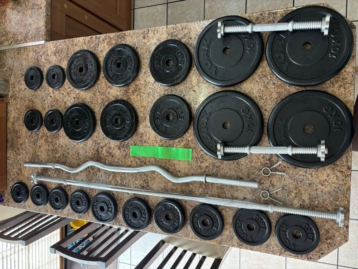 Gym Metal Weights + Bars Bundle Cheap! - Image 1
