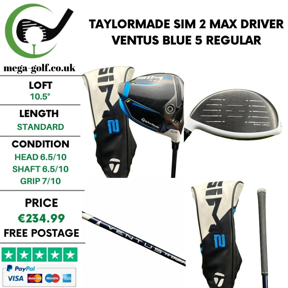 Taylormade Sim 2 Max Driver / 10.5° / Regular - Image 1