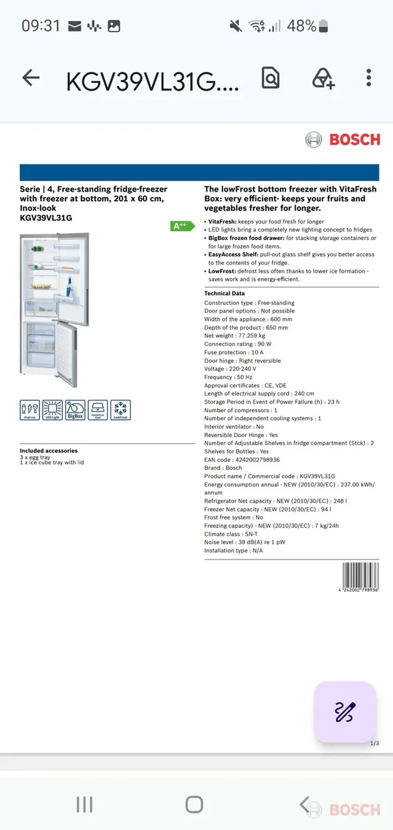 Fridge/Freezer - Image 3