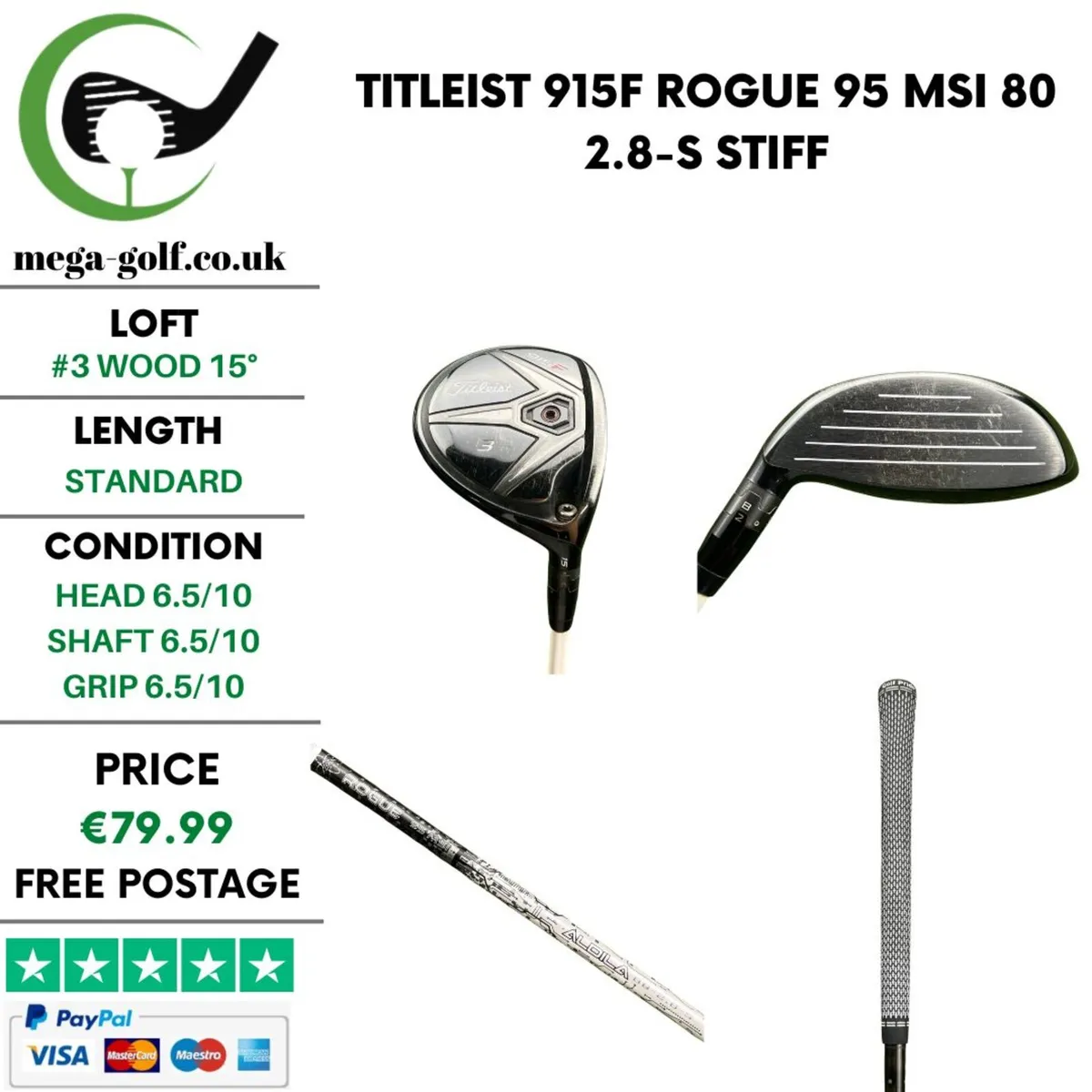 Titleist 915F #3 Wood 15° / Stiff - Image 1