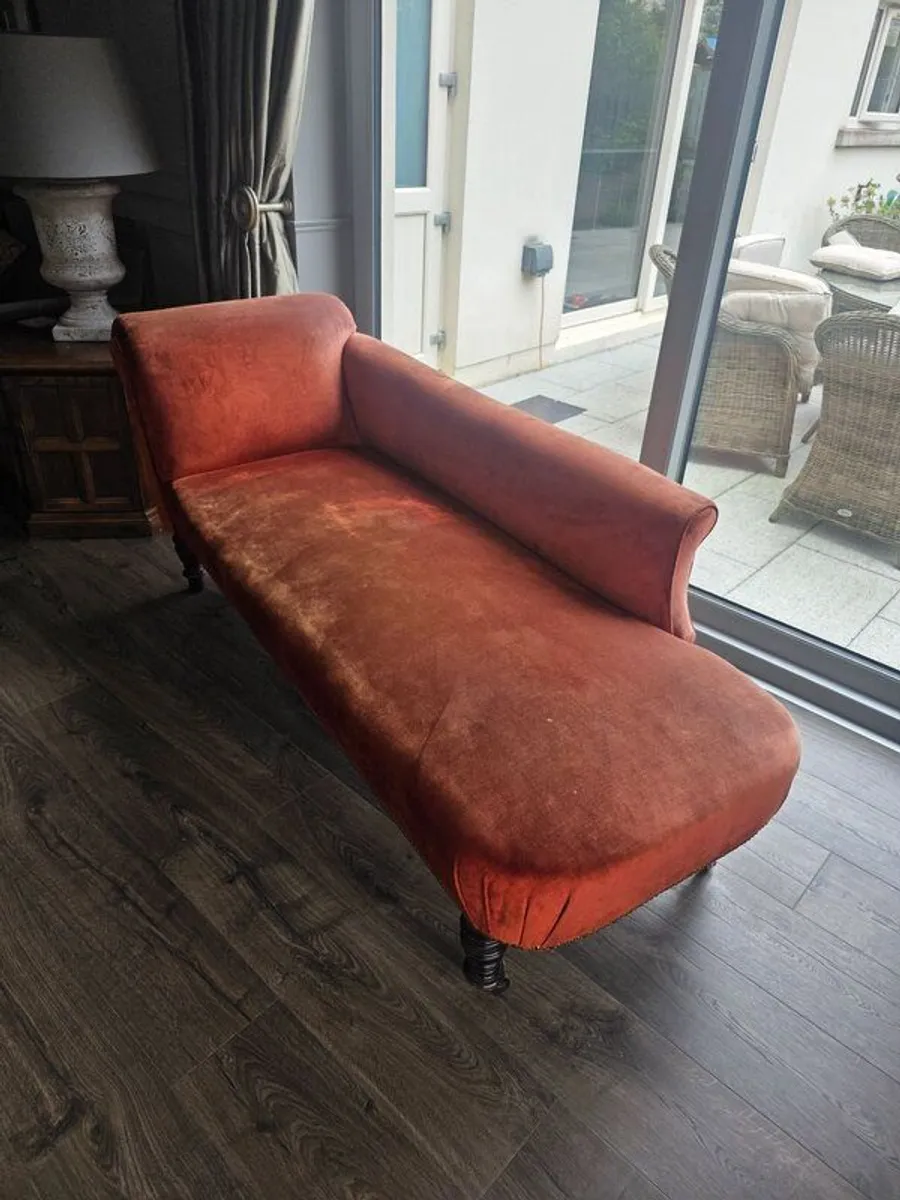 Vintage Burnt orange chaisse longue - Image 3