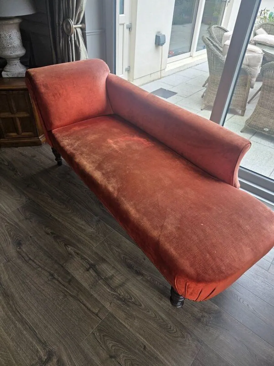 Vintage Burnt orange chaisse longue - Image 4
