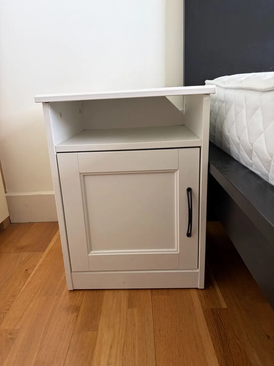 SONGESAND Bedside table, White, 42x40 cm - Image 1
