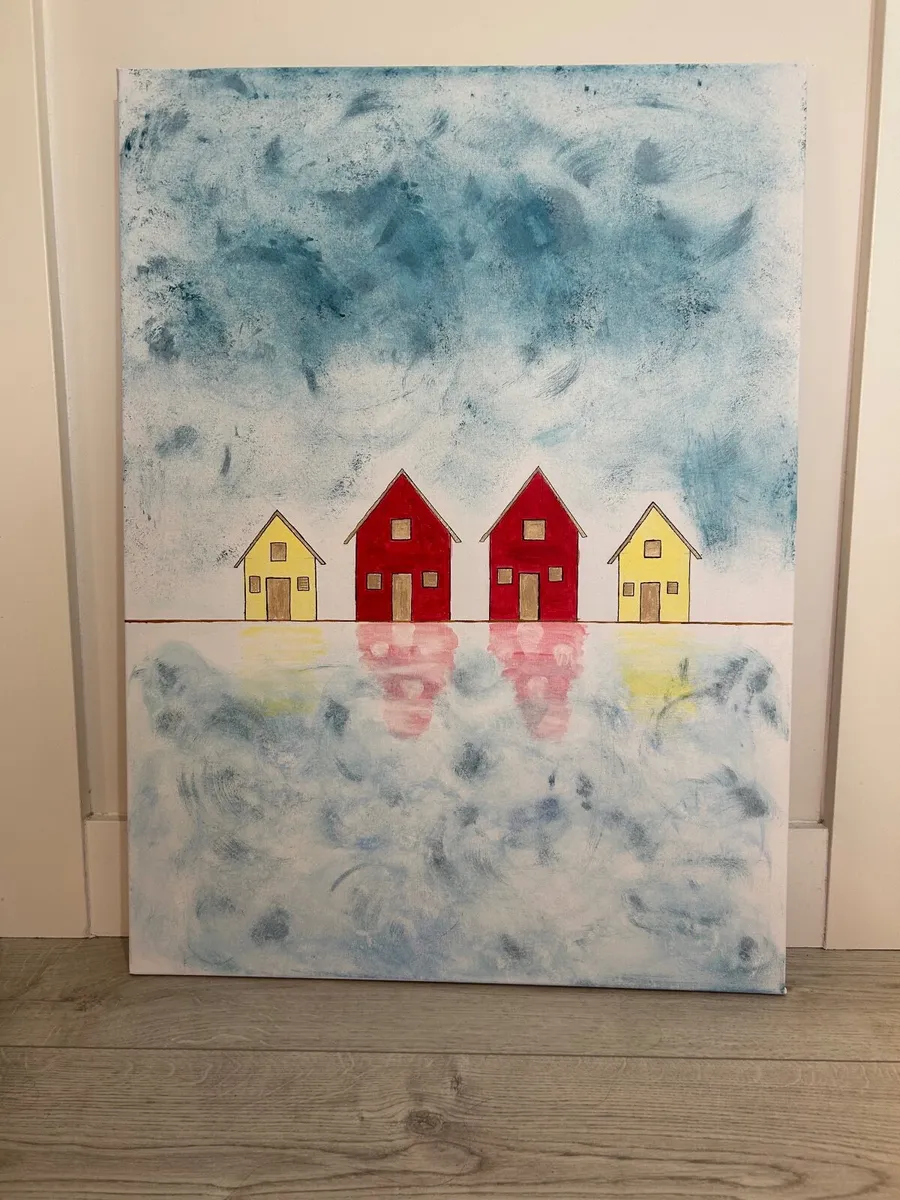 Large lakeside painting - Image 1