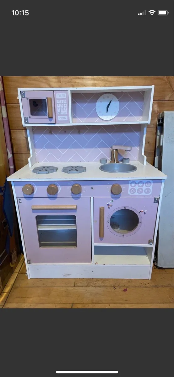 Wooden play kitchen with accessories - Image 1