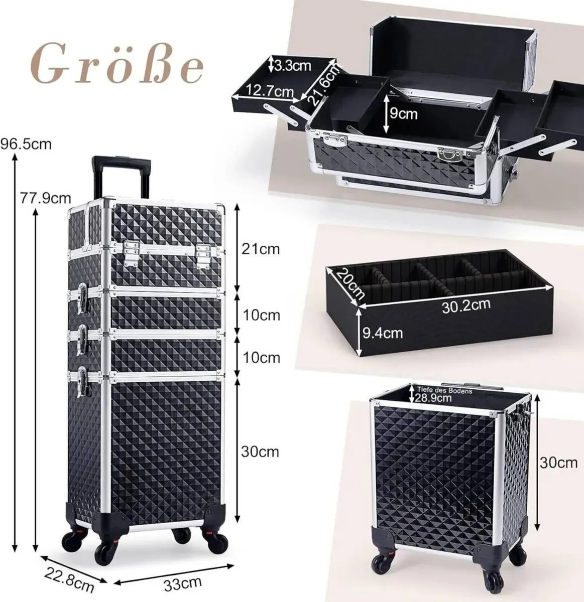 Portable Makeup Trolley Case with Mini Cases - Image 1