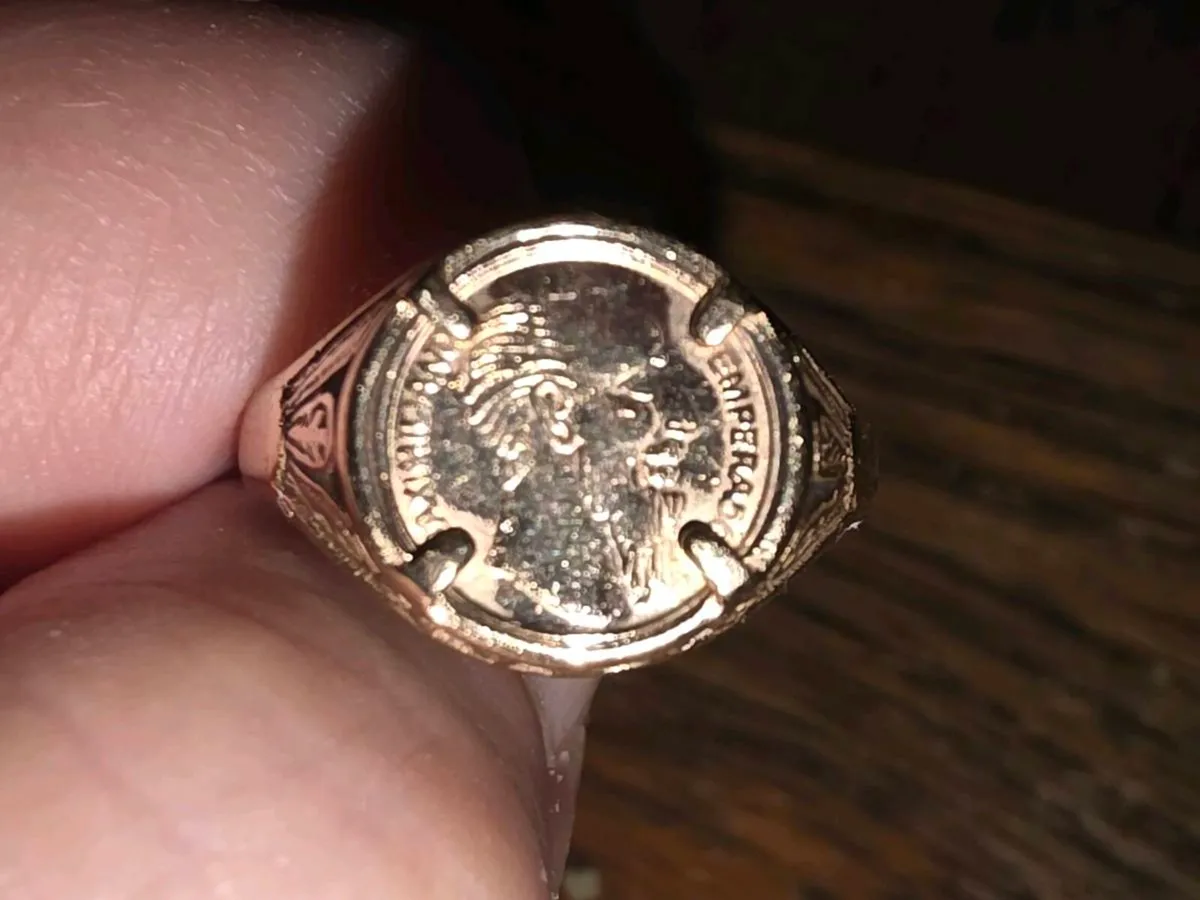 STATEMENT COIN VINTAGE, 9CT Gold Signet Ring ! - Image 2