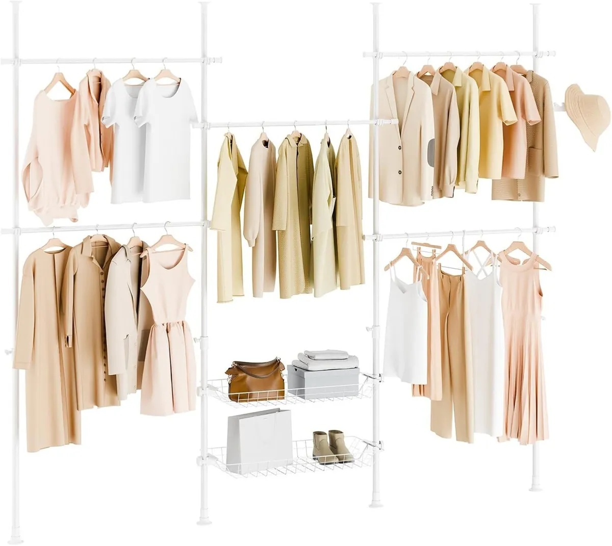 Telescopic Clothes Rail with Adjustable L-Shaped - Image 1