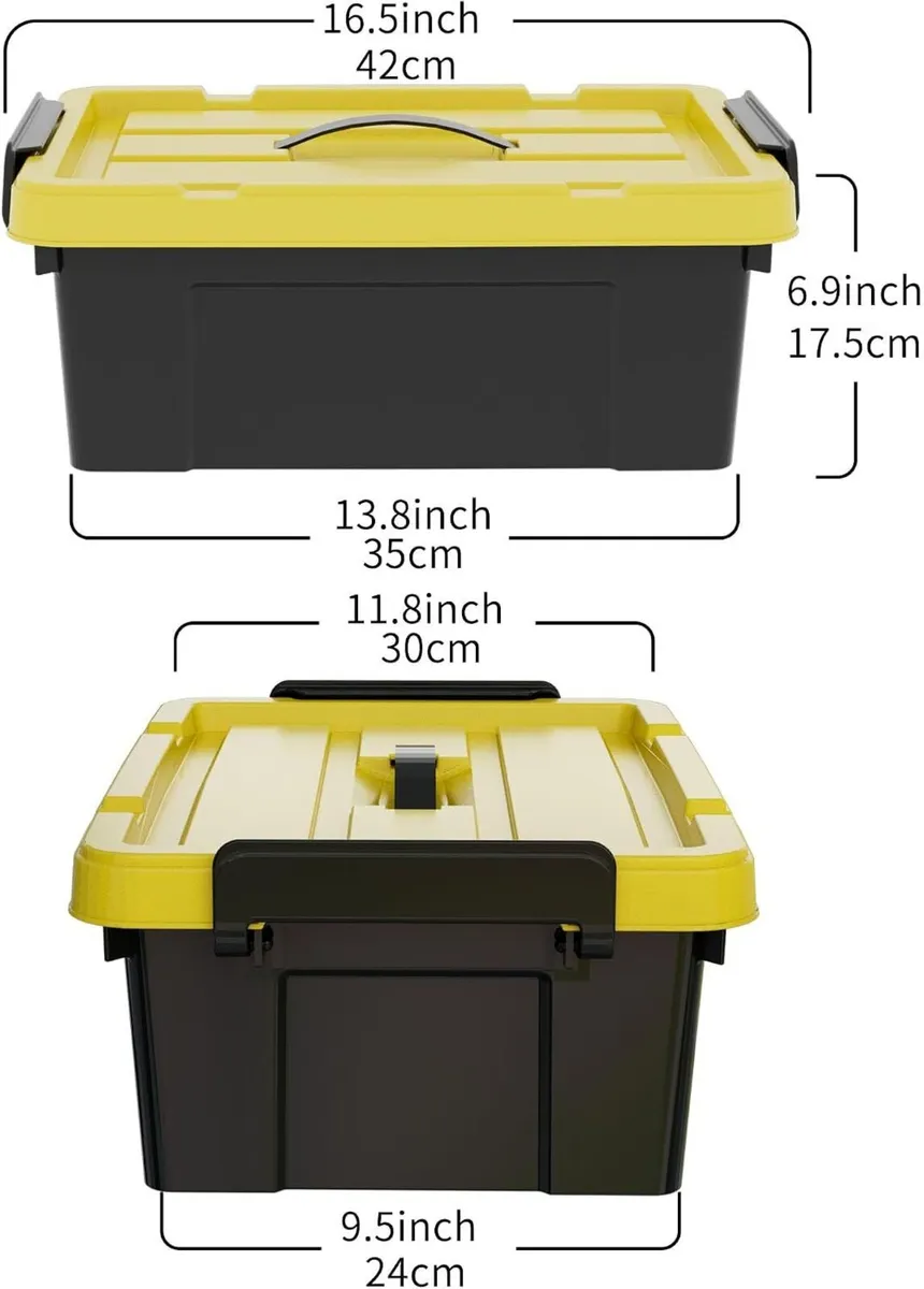 4x15L Storage Boxes Plastic Box with Lids - Image 2