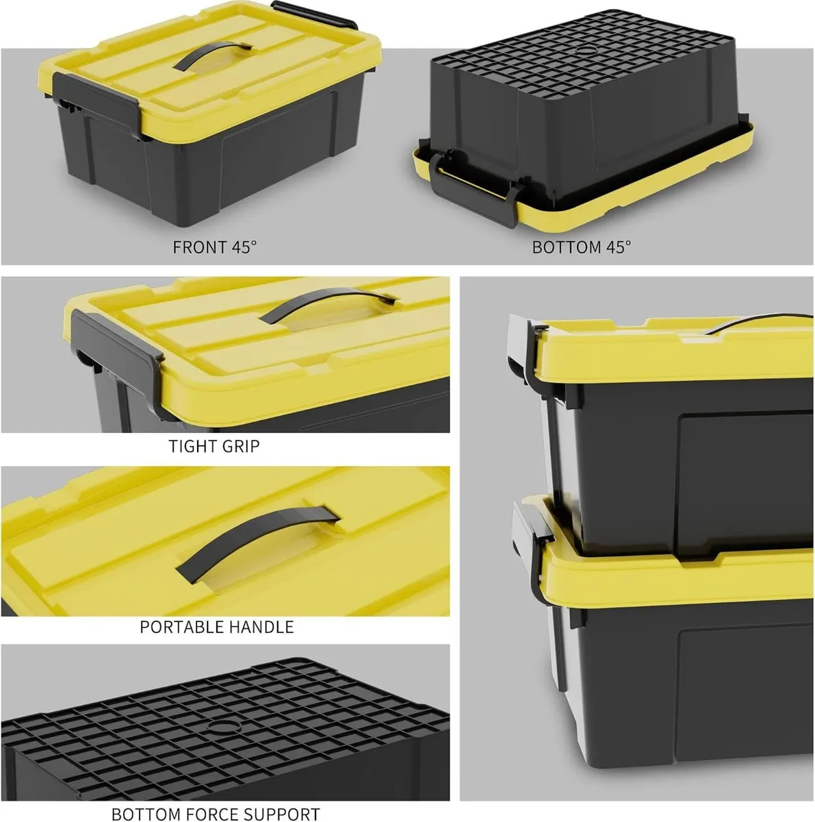 4x15L Storage Boxes Plastic Box with Lids - Image 3