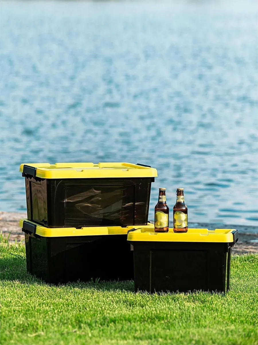 4x15L Storage Boxes Plastic Box with Lids - Image 4