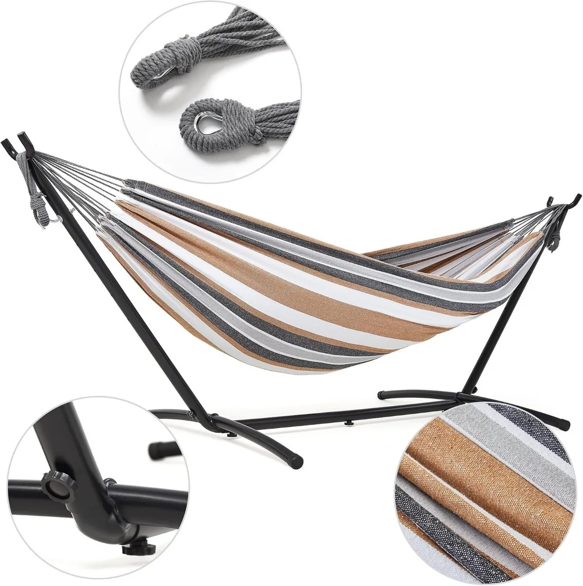 Hammock with Stand 2 Person Metal Frame - Image 4
