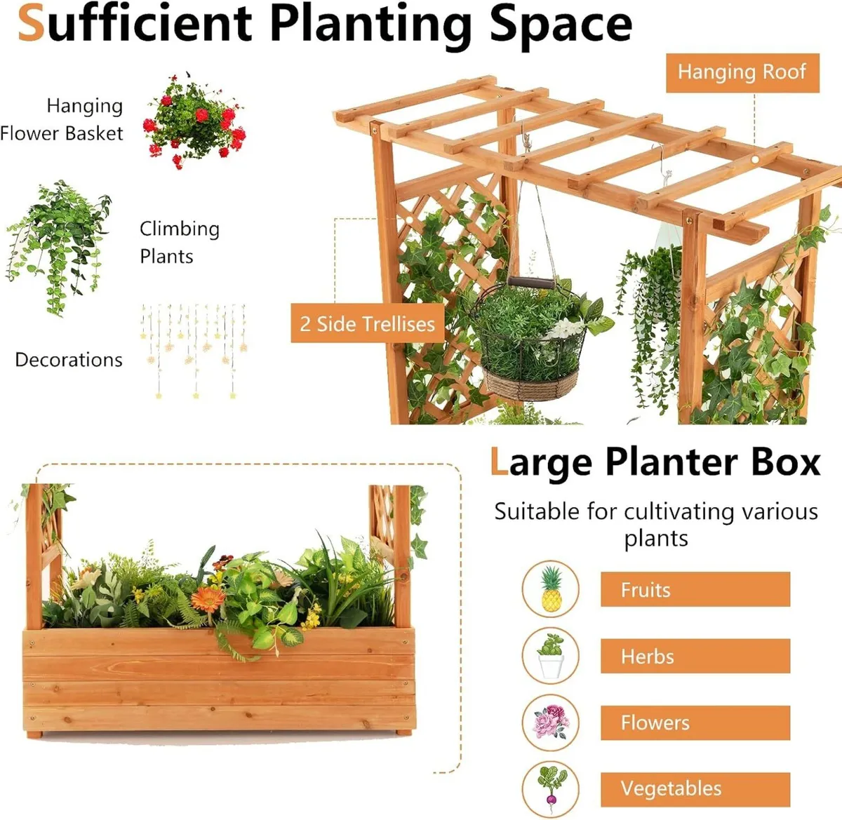 Garden Bed with Arch Trellis - Image 2