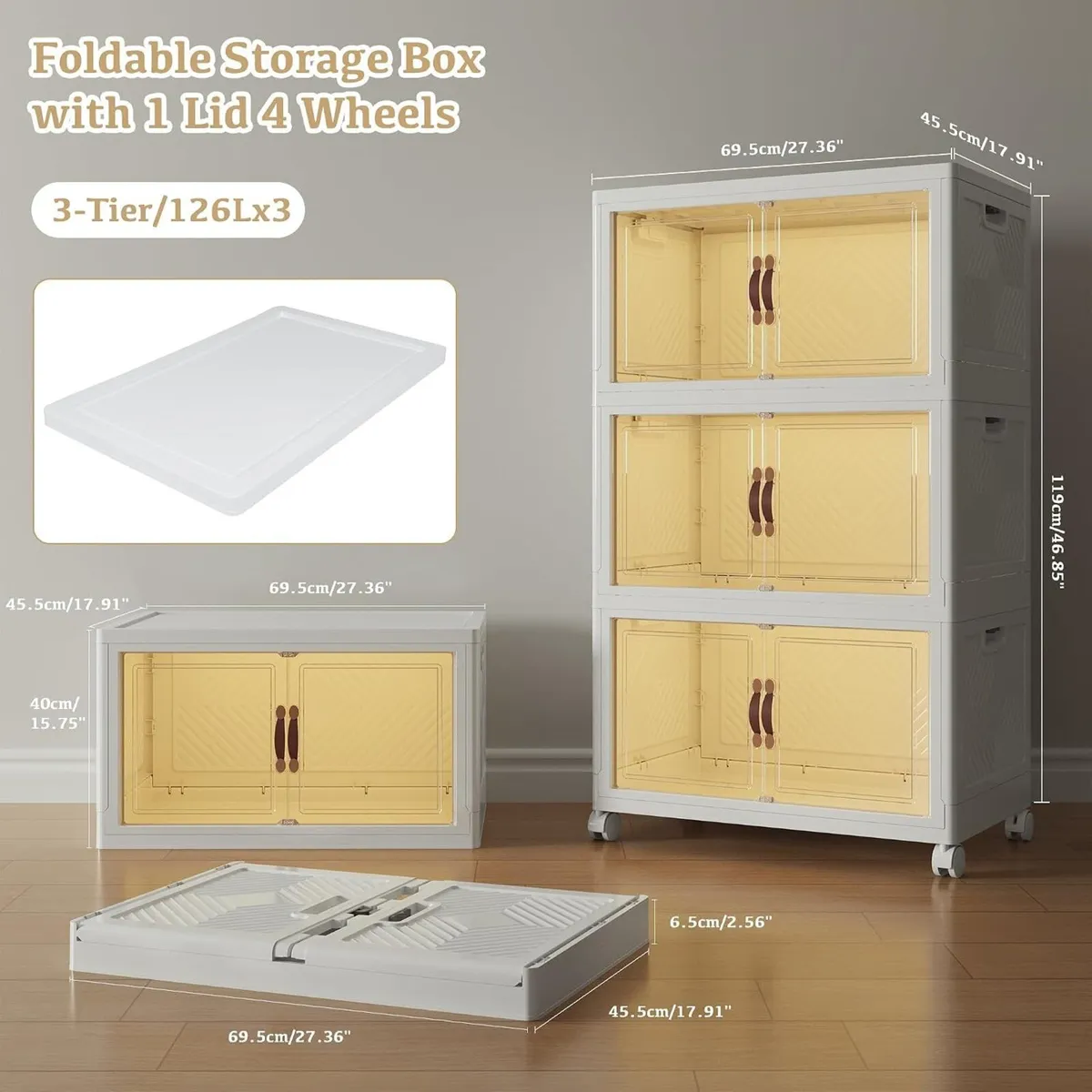 Stackable Plastic Storage Boxes with Lids Box - Image 2