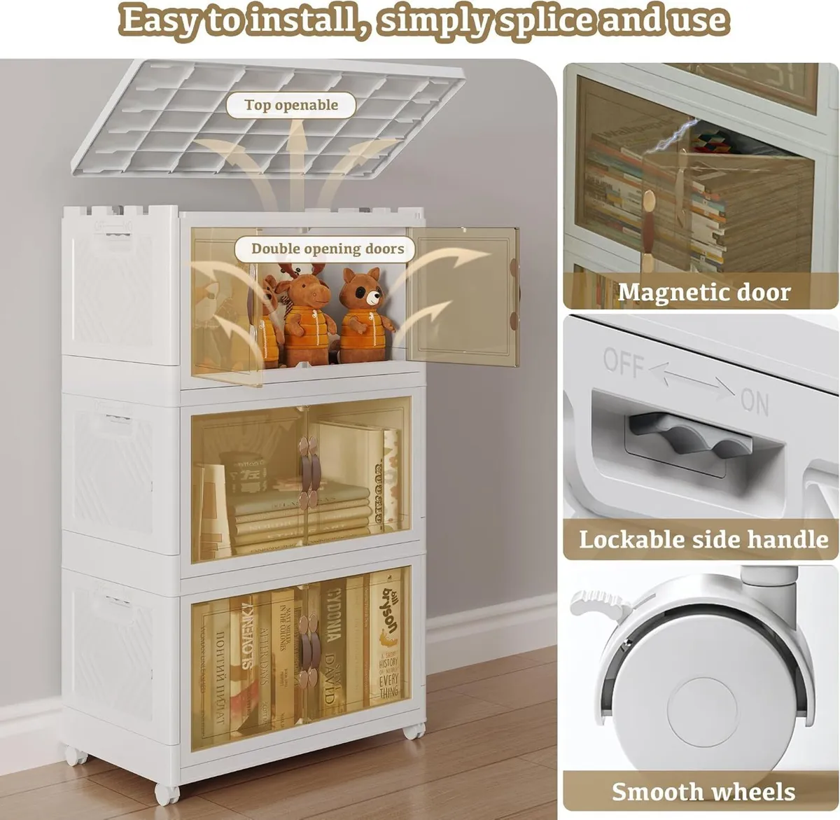 Stackable Plastic Storage Boxes with Lids Box - Image 3