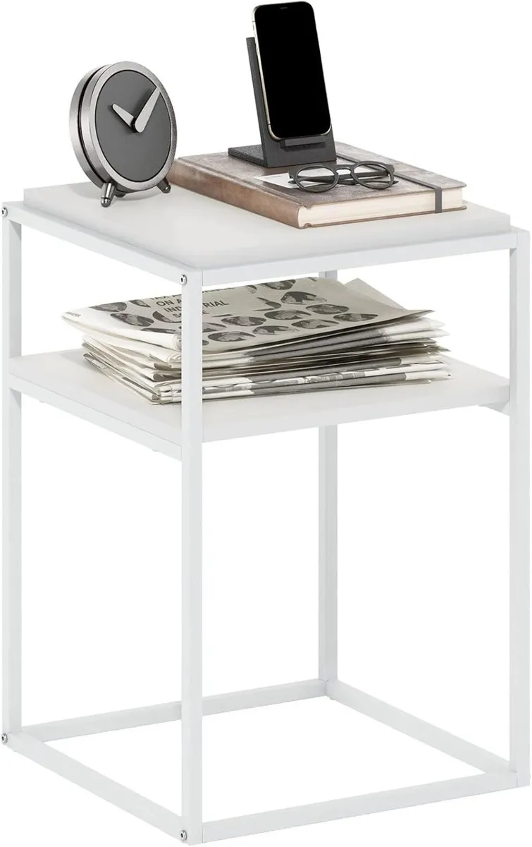 Side Table 2-Tier Stackable Metal Frame - Image 1