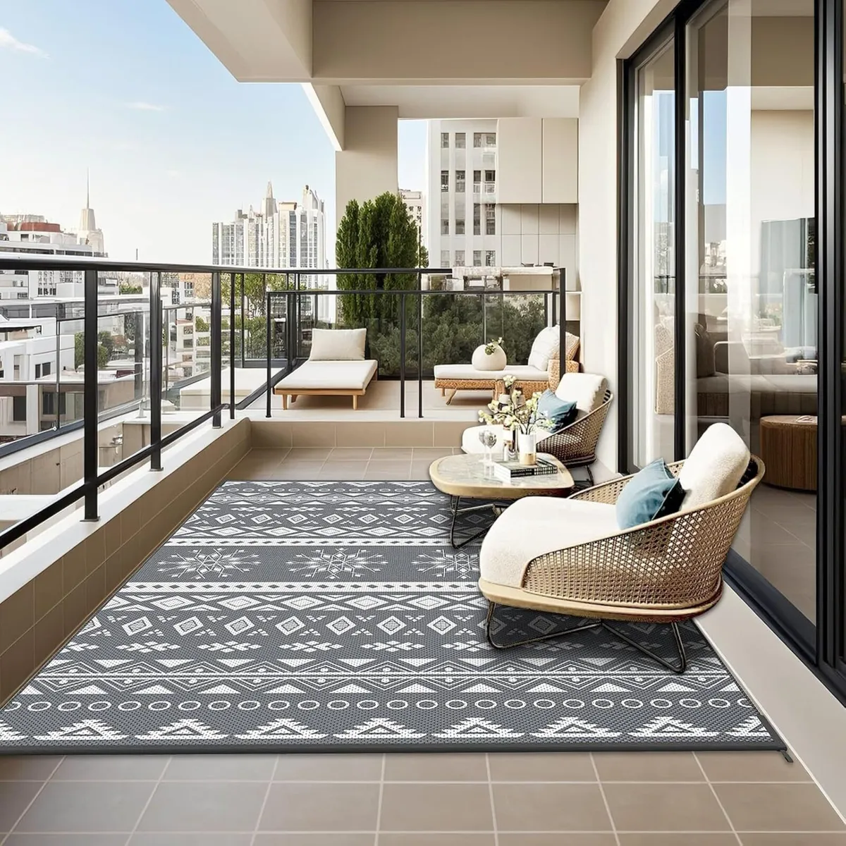 Outdoor Rug for Patio Waterproof Reversible - Image 4