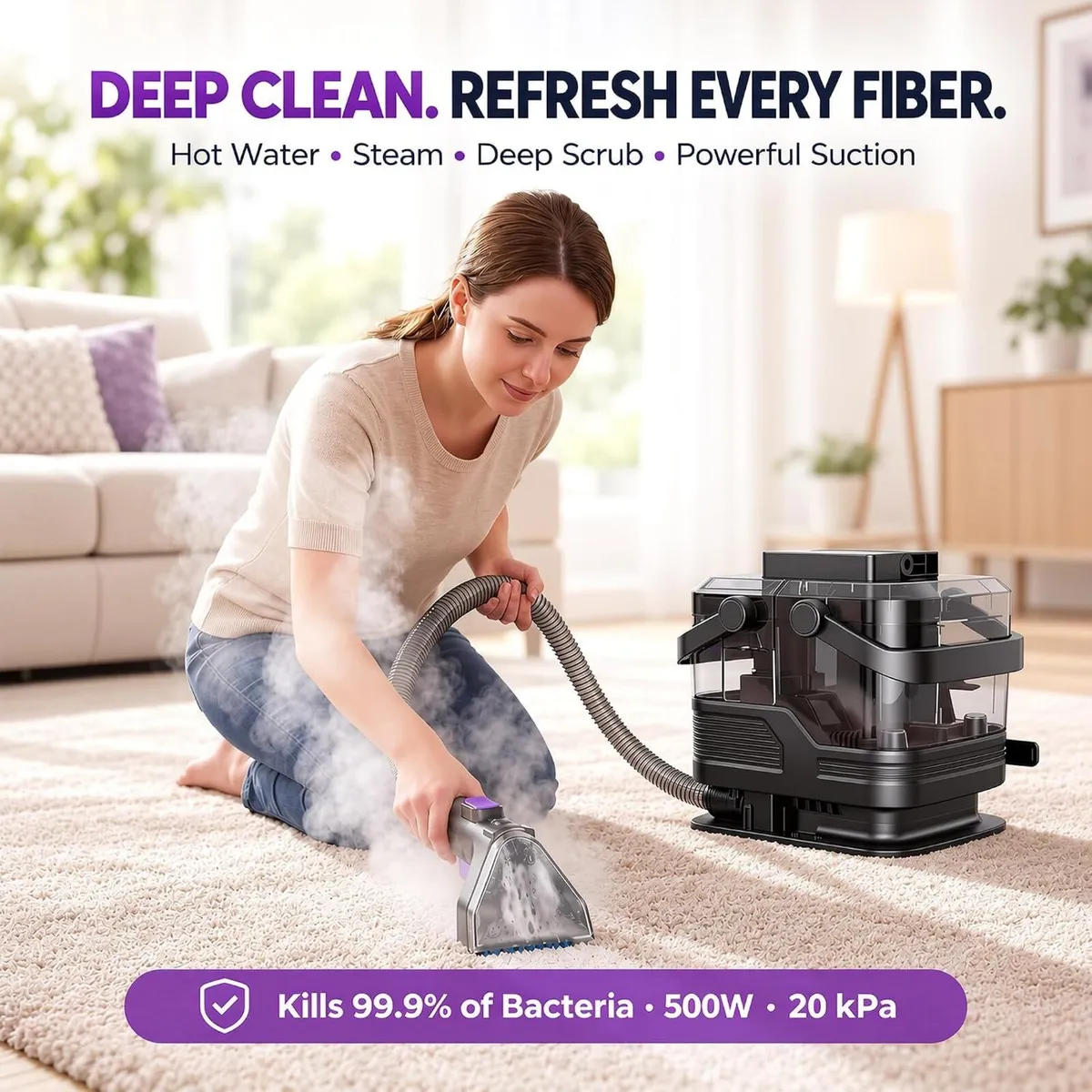 Steam Carpet Cleaner Upholstery Sofa Spot Machine - Image 3