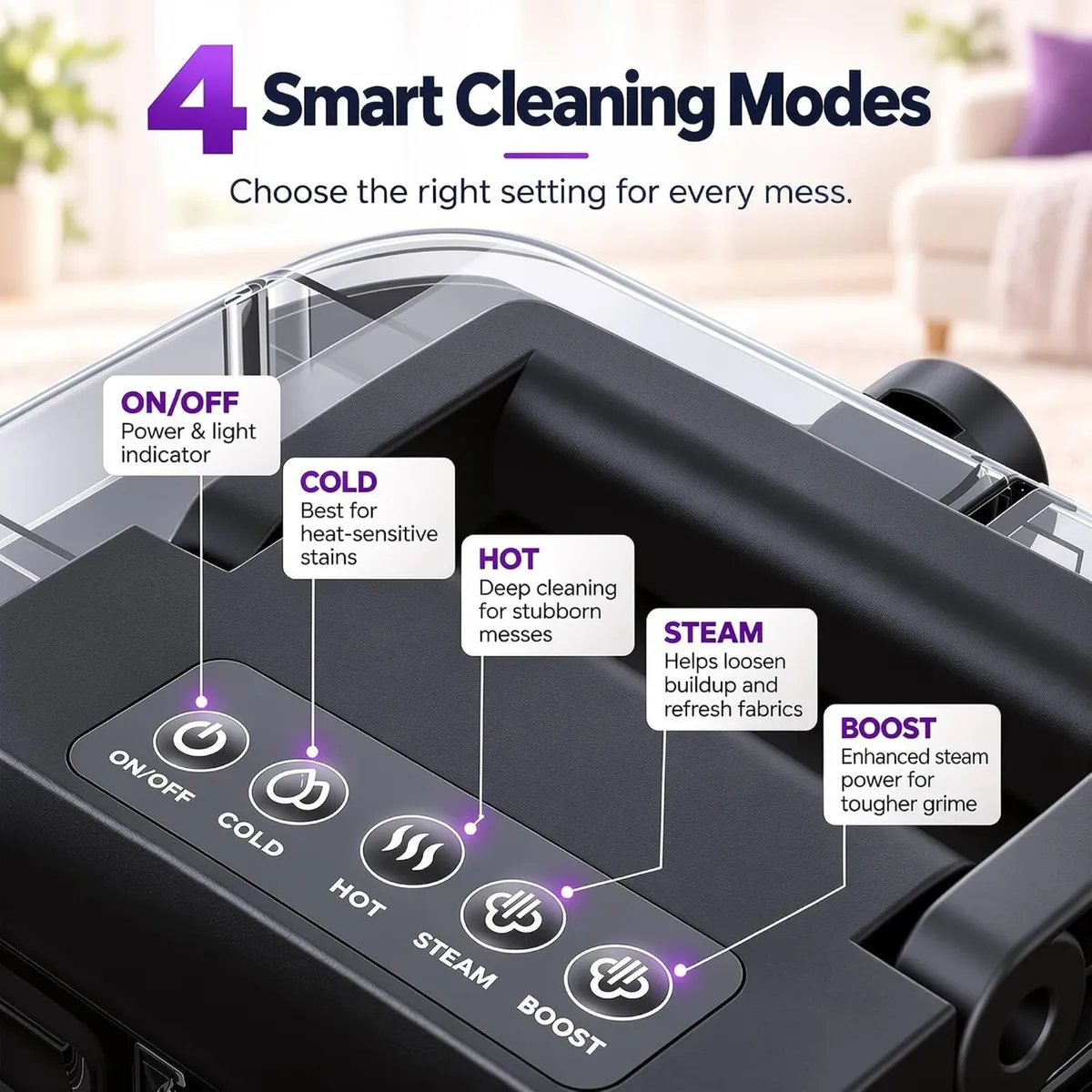 Steam Carpet Cleaner Upholstery Sofa Spot Machine - Image 2