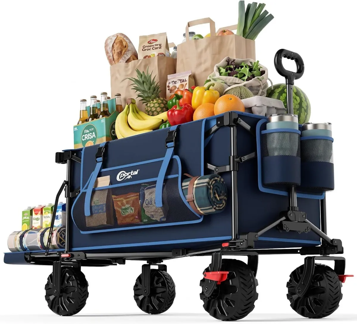 400L Beach Trolley Cart for Sand with Drop-Down - Image 1