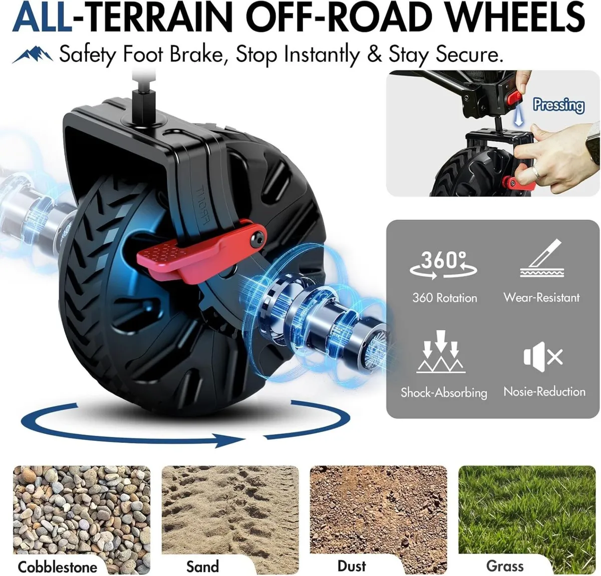 400L Beach Trolley Cart for Sand with Drop-Down - Image 4