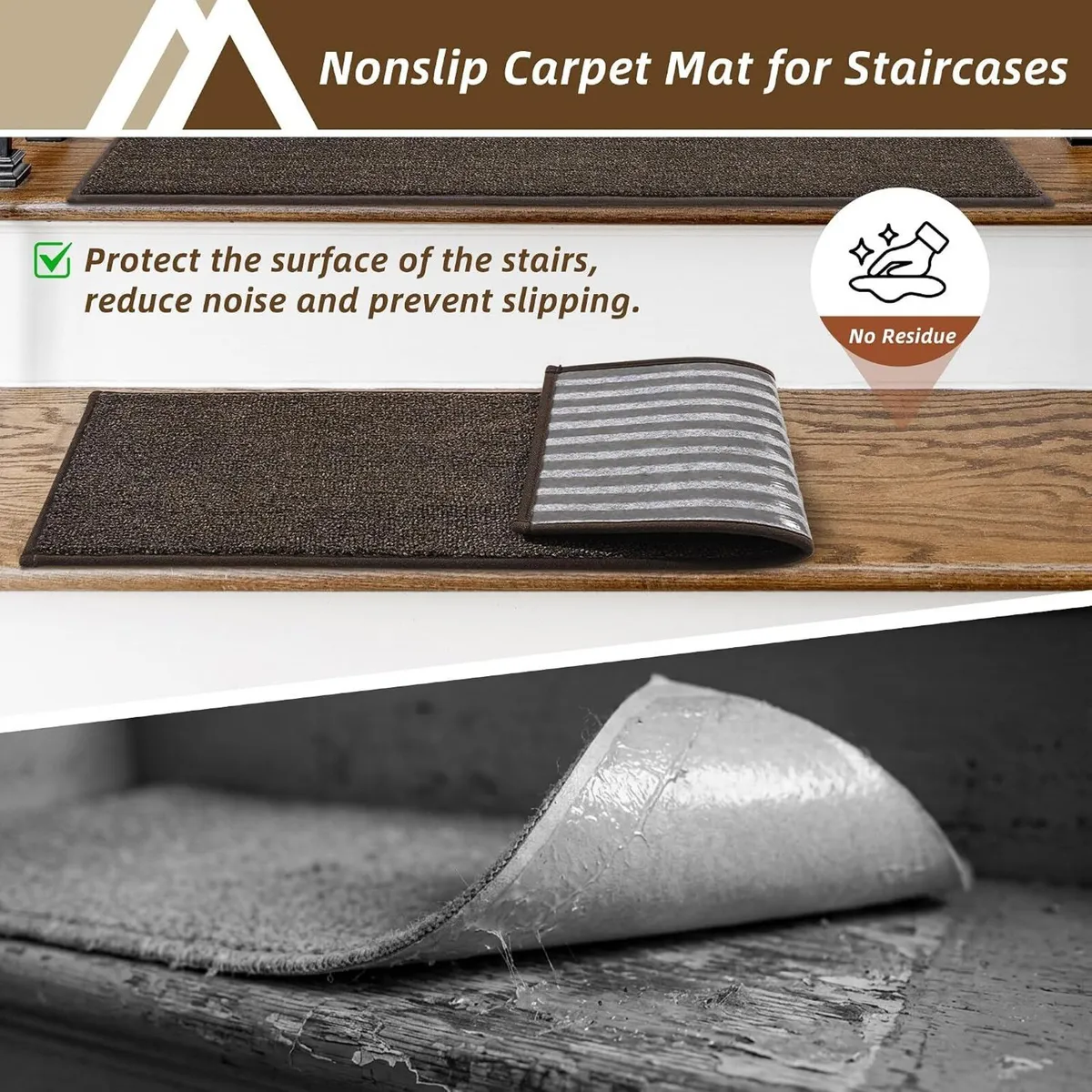 Stair Treads Carpet 15 PC Nonslip Polyester - Image 3